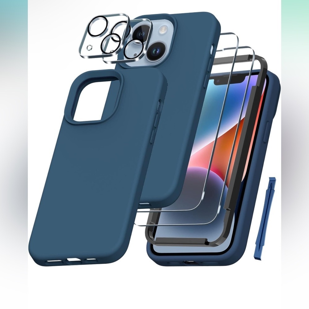 QHOHQ iPhone 14 Plus Case, with 2X Screen Protector + 2X Camera Lens Protector